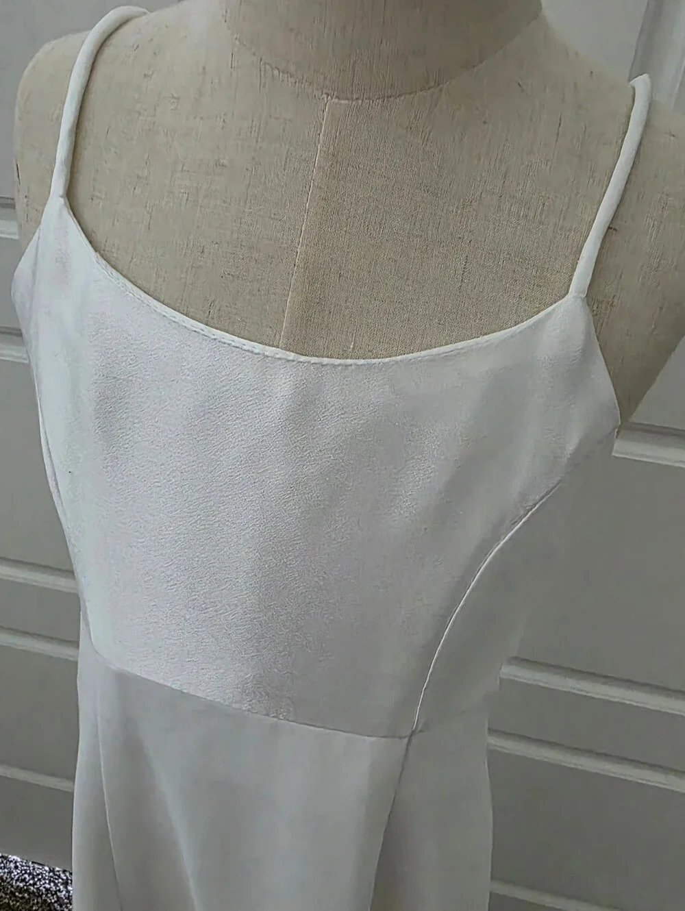 Girls White Spaghetti-Strap Formal Dress